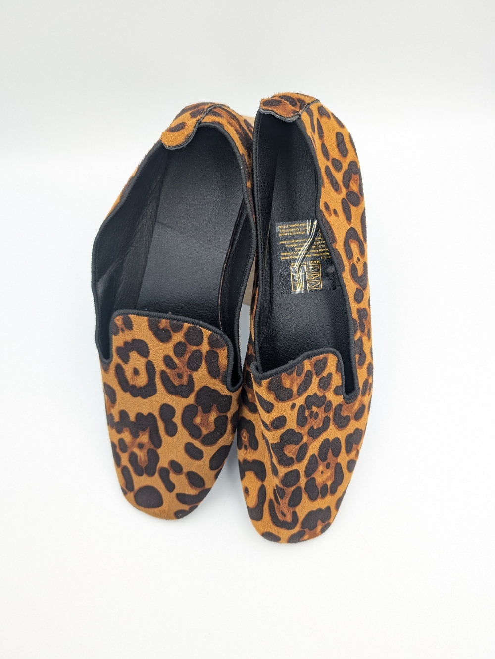 Leopard Print Slip-On Loafers - Brown